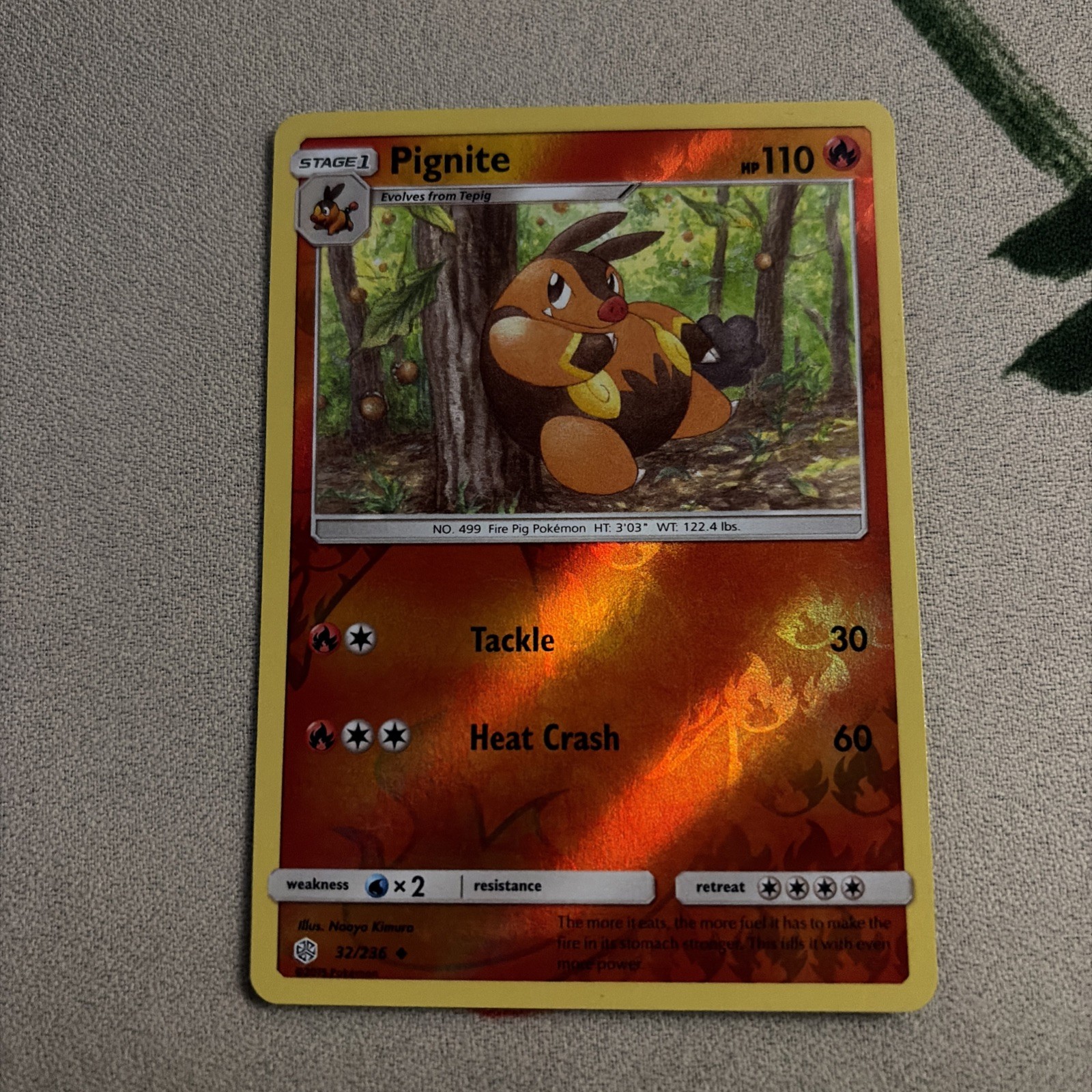 Pokemon - Pignite 32/236 - Reverse Holo - Cosmic Eclipse - NM/M - NEW
