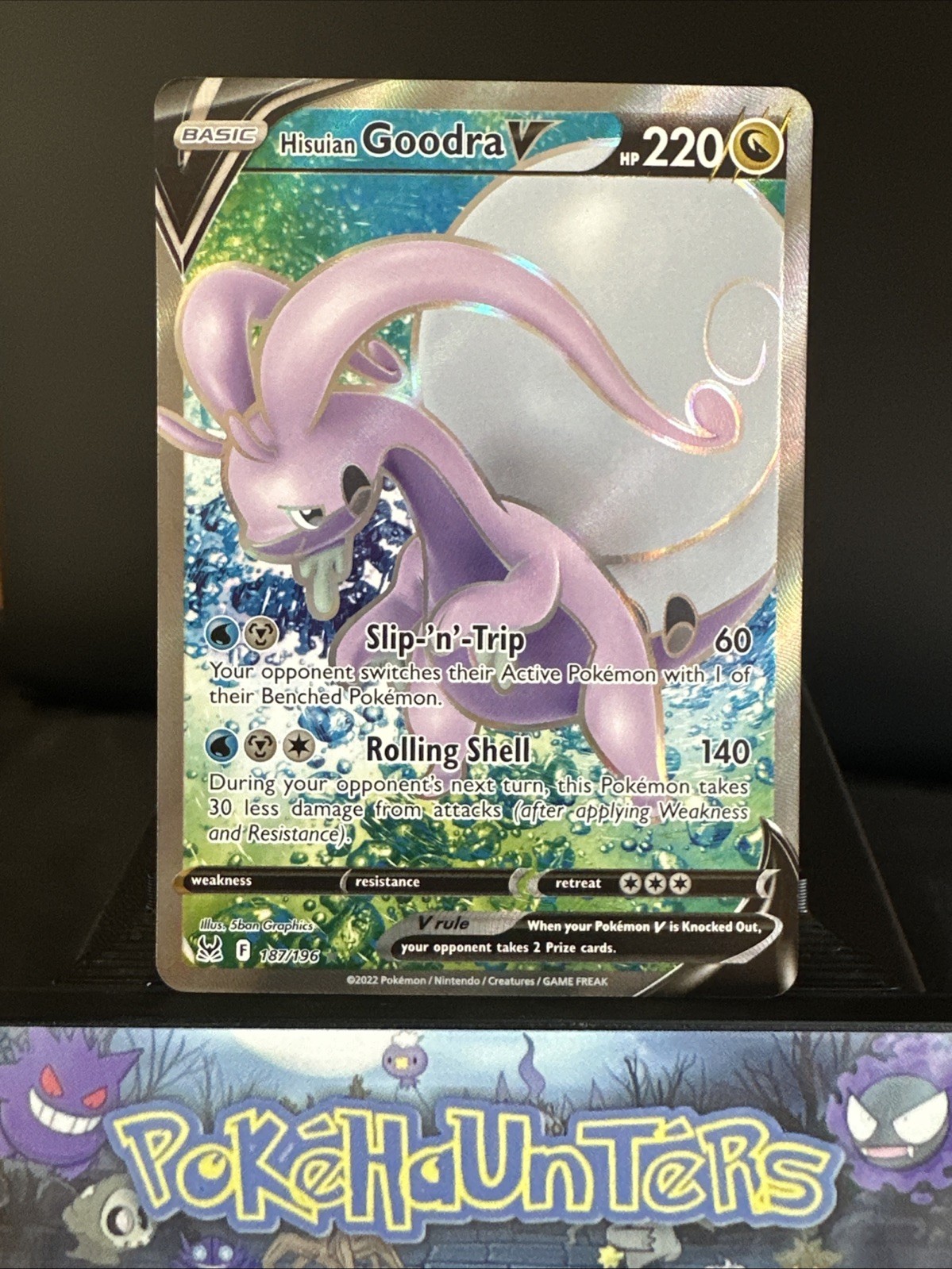 Pokemon Card Hisuian Goodra V 187/ 196 Lost Origin Full Art Rare NM
