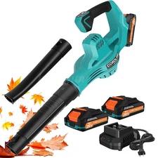 160 MPH Cordless Leaf Blower 2 Speed Levels Electric Air Blower With 2 Batteries