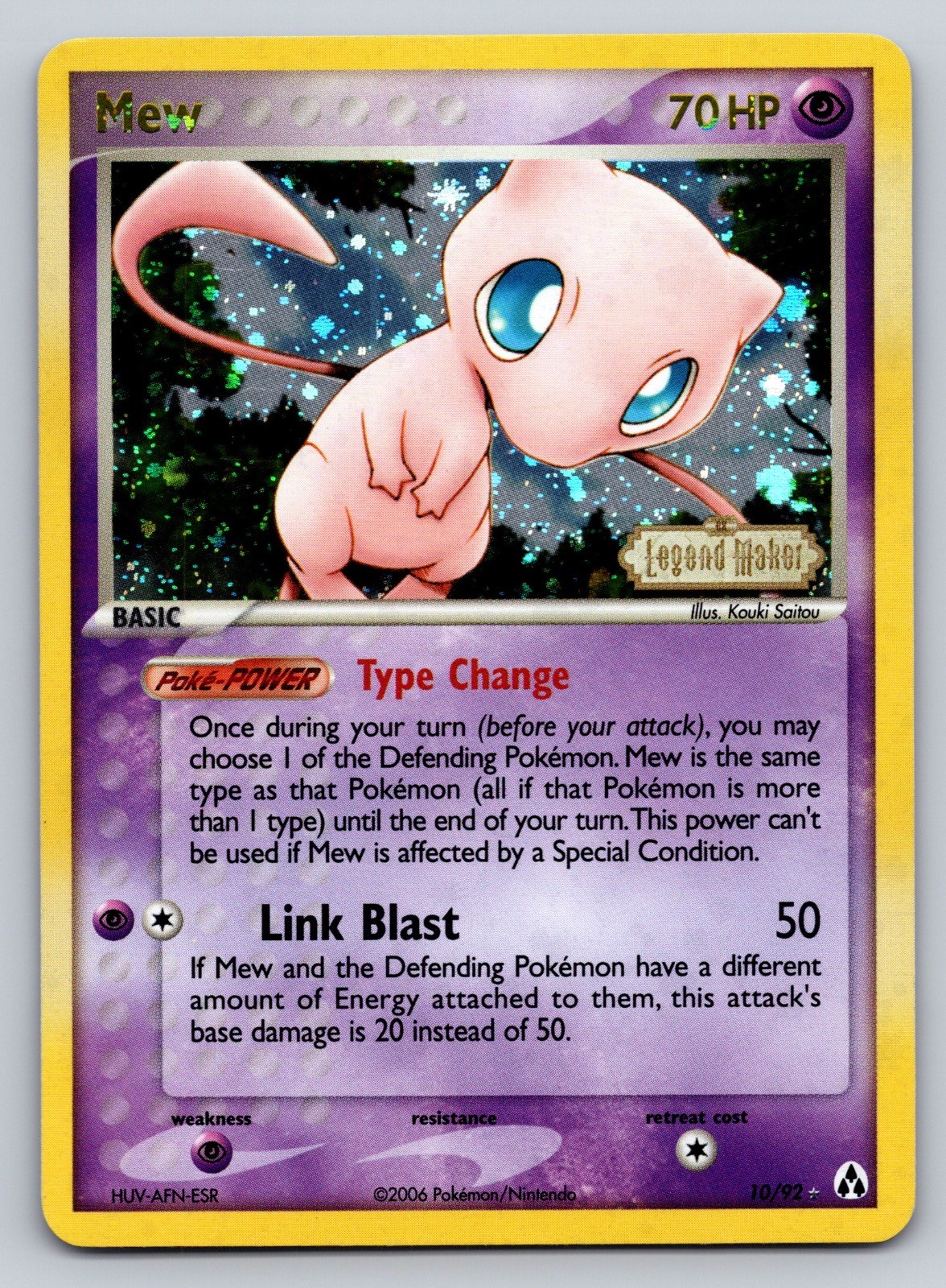 Mew 10/92 Holo R Legend Maker Pokemon Reverse Holo NM