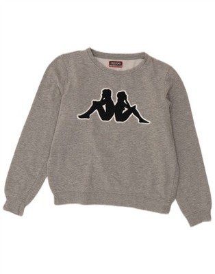 Kappa Womens Graphic Oversized Sweatshirt Jumper UK 10 Small Grey Cotton DO02