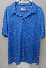 Men's XL PGA Tour Golf Polo Blue Moisture Wicking Clubs And Balls