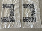 Set of 2 SFERRA SAXON Standard Shams Indigo Blue/gray ART NOUVEAU Q2  ITALY