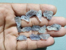 Gorgeous Top A Blue Iolite Raw 14 Pcs Lot Size 18-15 MM Crystal Loose Gemstone