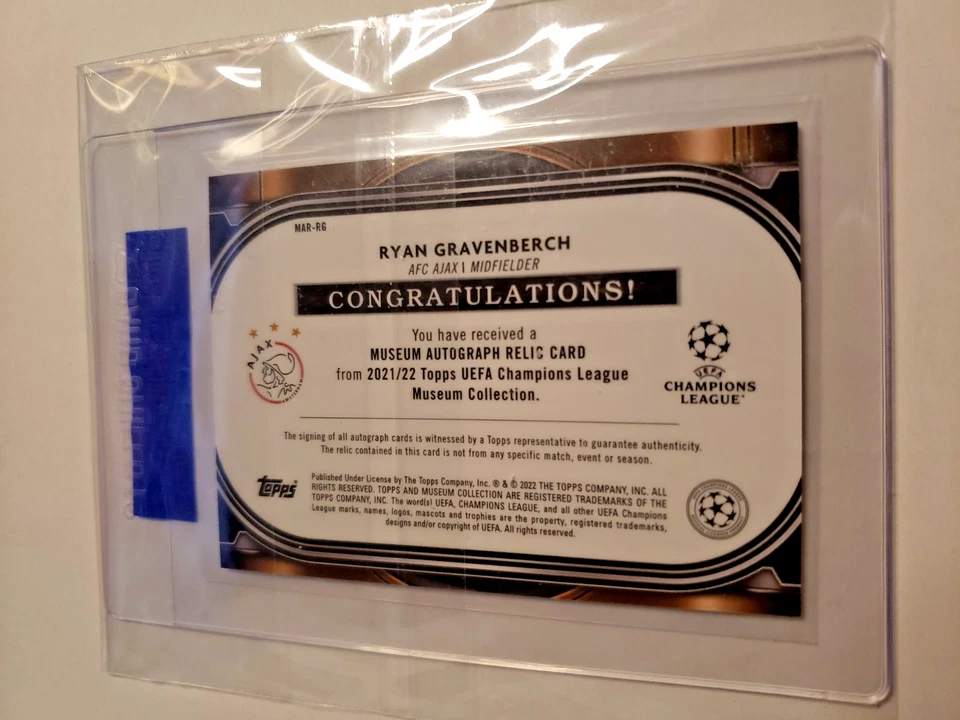 2021-22 Topps Museum RYAN GRAVENBERCH MAR-RG Rookie Patch Autograph /250 - Image 3 of 3