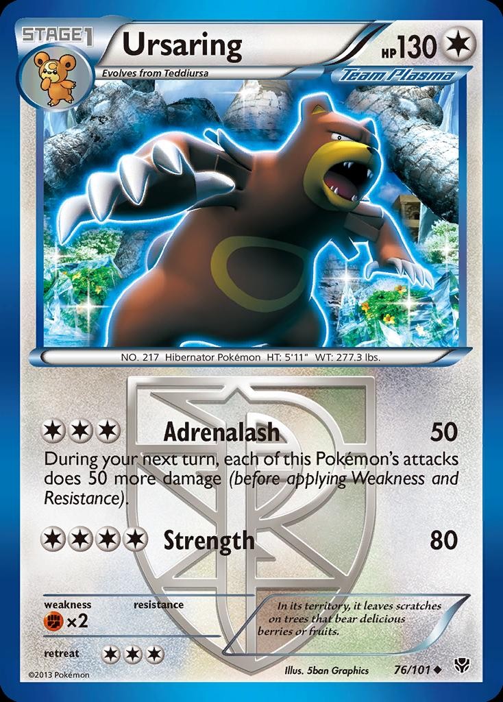 Pokemon Ursaring (76/115) Plasma Blast LP REVERSE HOLO