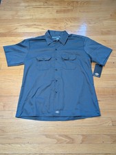 Dickies Flex Mens Button Up Shirt Short Sleeve Work Shirt Slim Fit 2xl Gray Nwt