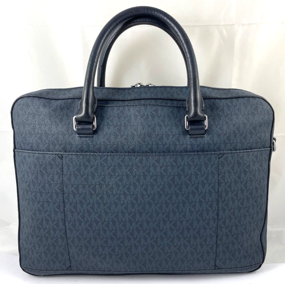 Michael Kors Harrison с покрытием холст кожаный портфель для переноски ноутбука сумка Reg $495 - Изображение 3 из 4