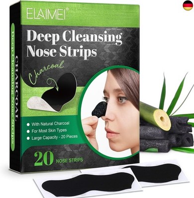 Deep Cleansing Nose Strips mit Aktivkohle ? 20 Stück Schwarze Nasenstreifen 