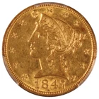1847-P Liberty Half Eagle — photo from another recent sale