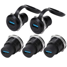 5 PCS USB 3.0 Panel Mount Connector Pass Through Cable Coupler Female Adapter