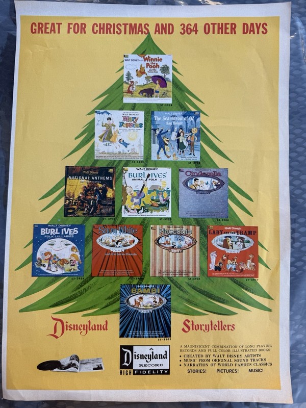 1960s Disney Christmas tree trade ad Billboard page full page Disneyland Records