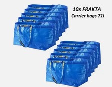 10x IKEA FRAKTA Large Shopping Laundry Storage Garden Plastic Carrier Bags 71L