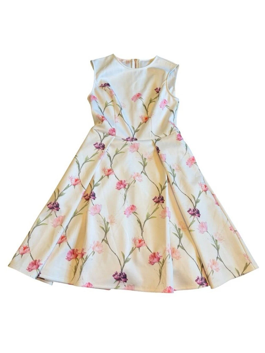 chinese dress ladies Ted Baker Floral Pleated A-Line Dress Pink Multicolor