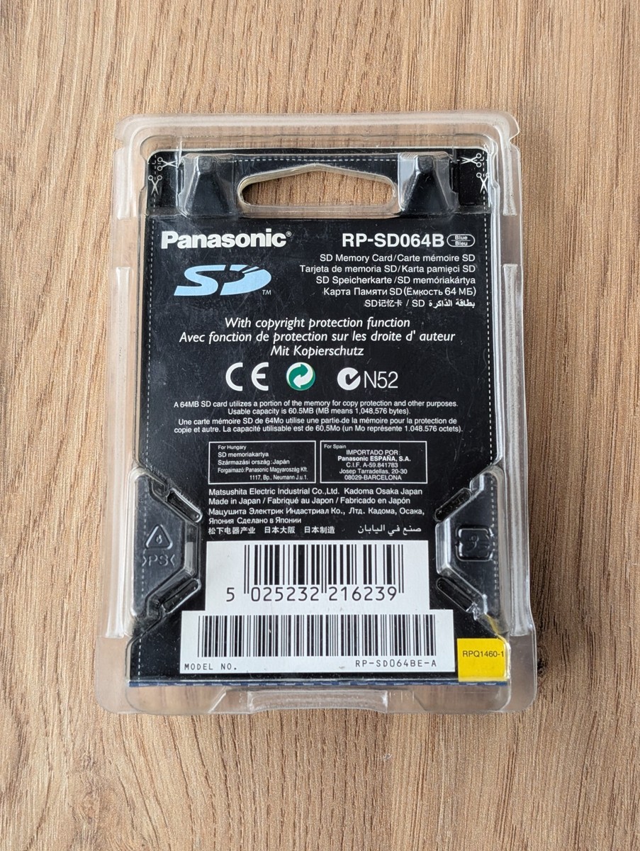 Panasonic 64MB SD Card RP-SD064BE-A - Memory Card for Digital