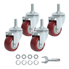 Swivel Caster Wheels 2 Inch Heavy Duty Threaded Stem Casters 3/8"-16X1 Set of 4