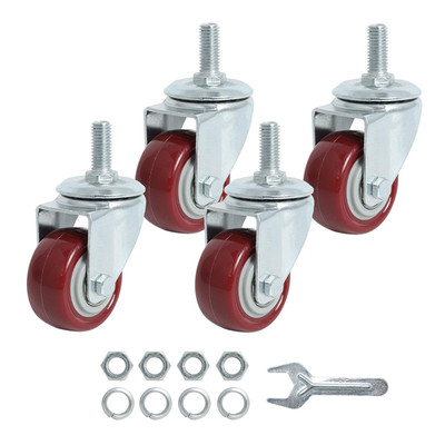 Swivel Caster Wheels 2 Inch Heavy Duty Threaded Stem Casters 3/8''-16X1 Set of 4