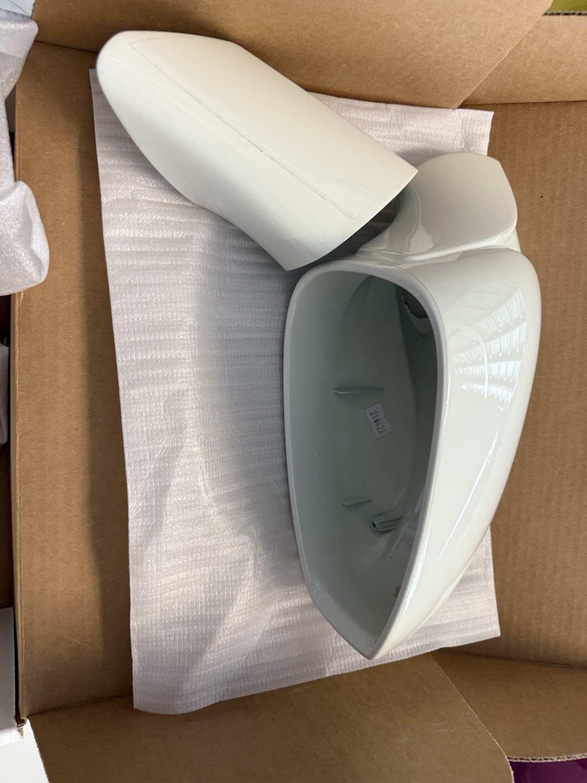Ferrari Bianco (white) OEM Rear View Mirror Shells For 488 Or F8