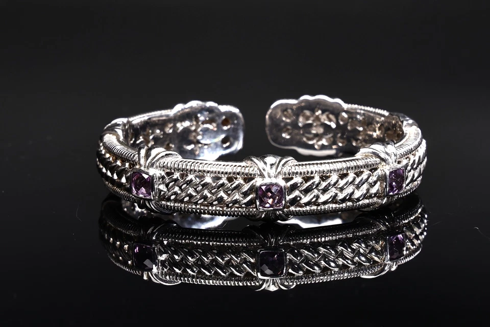 Brazalete Judith Ripka de plata de ley 925 amatista Foto 2 de 4