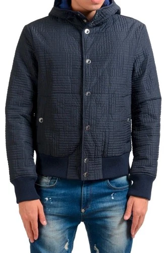 Versace Collection Men's Blue Button Up Insulated Hooded Windbreaker US M IT 50 video thumbnail