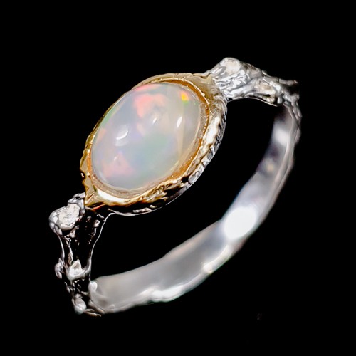 Jewelry Natural Opal Ring 925 Sterling Silver Size 5.5 /R409400