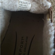 Rockport Mens Tan Suede Moccasin Slippers Faux Fur Lined RN119841 Size 10