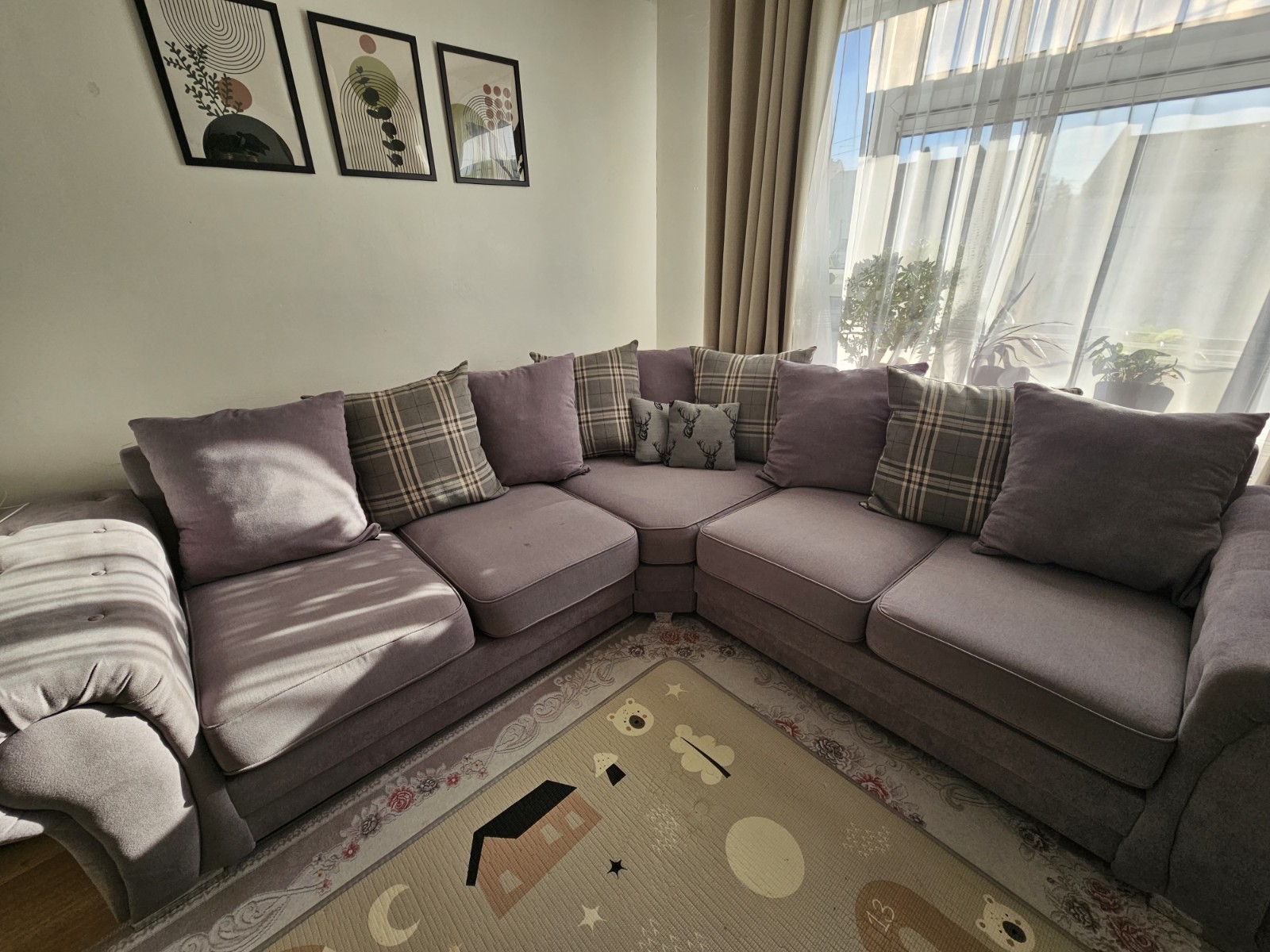 Grey Corner Sofa 5 Seater