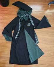The Wizarding World Of Harry Potter Slytherin Robe Size SMALL 100 LINEN