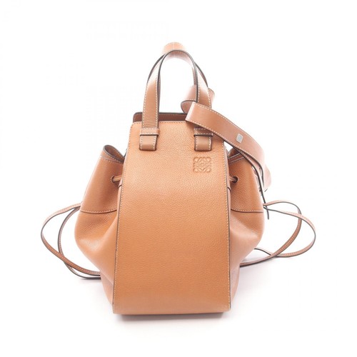LOEWE HAMMOCK MEDIUM 2-WAY Shoulder Handbag Leather Brown Used Women