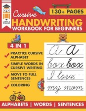 Cursive Handwriting Workbook for Beginners: Premium cursive practice writing...