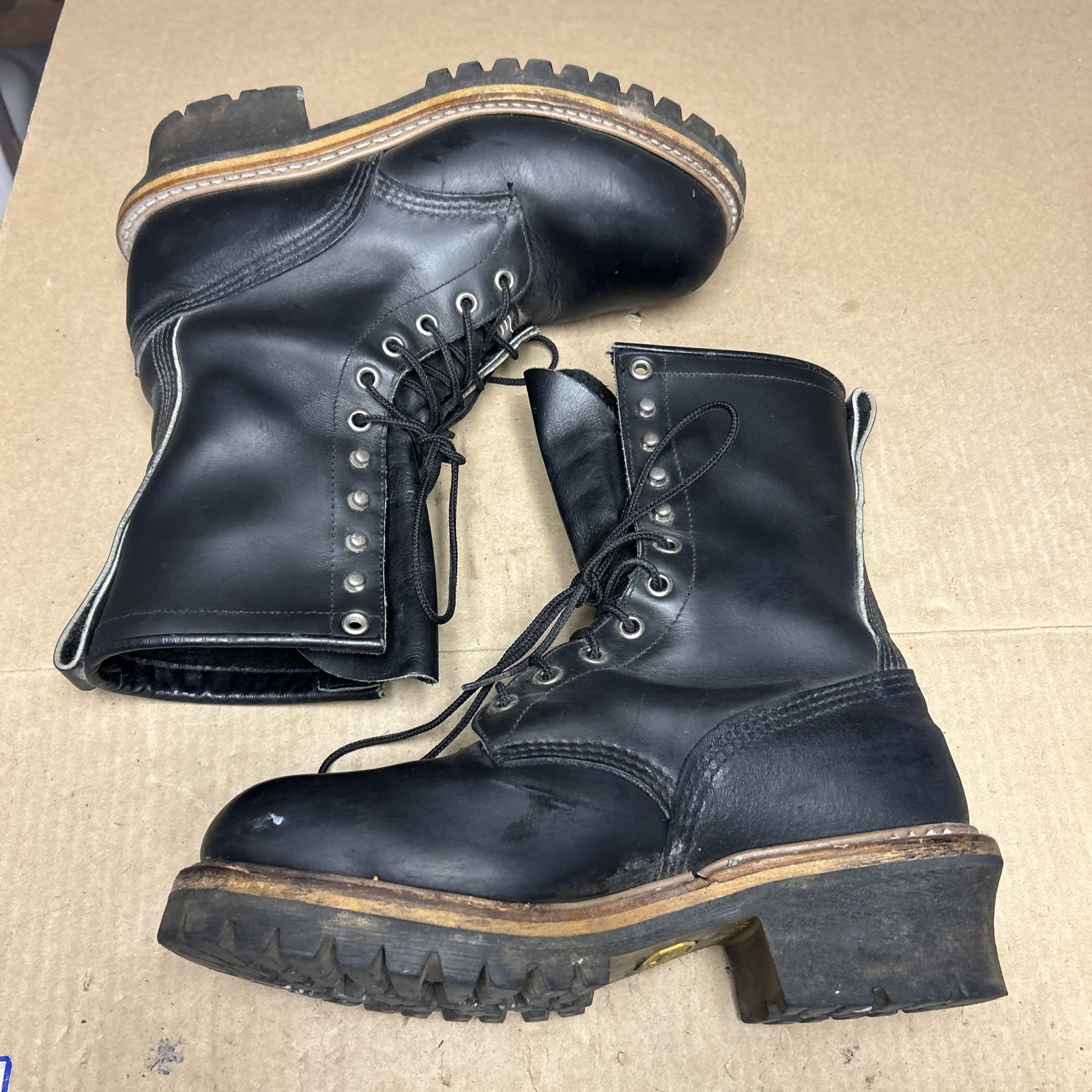 Vintage Red Wing Shoes 2218 Steel Toe Logger Leather Work Men's Boots Size US 7