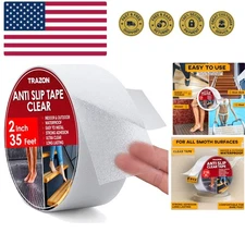 Grip Tape - Heavy Duty Anti Slip Tape Clear Outdoor/Indoor 2In*35Ft, Non Slip...