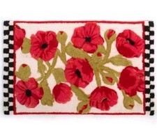 New MACKENZIE CHILDS Poppy Bath Rug Courtly Check 34" Cotton