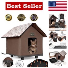 Easy Assembly Heated Cat House for Indoor  Outdoor Use - Waterproof  Soft
