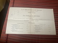 PROGRAMME HOMMAGE A SERGE DE DIAGHILEV SERGE LIFAR SIGNE BALLETS RUSSES 1954