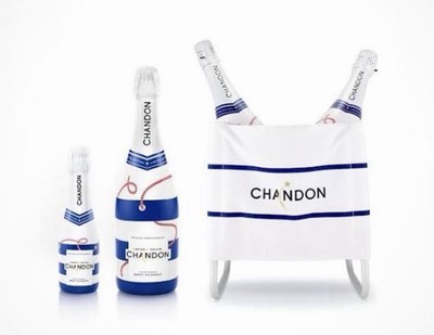 Chandon American Summer Ice Bucket Picnic Tote Cooler. Napa Luxury. Retro. New.