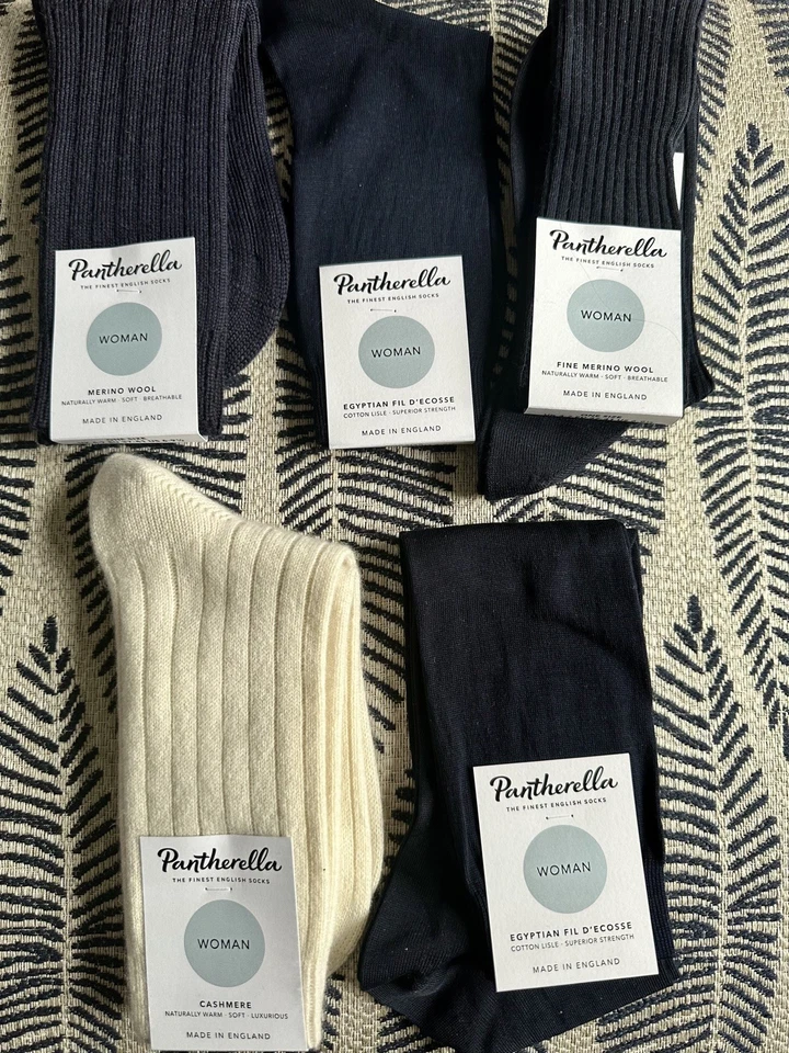 NOVO EM FOLHA - Caixa de meias femininas Pantherella tamanho único Reino Unido 4-7 (5 pares) - Imagem 2 de 3