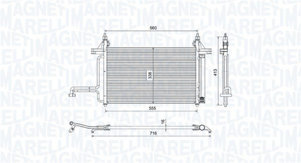 Kondensator Klimaanlage Magneti Marelli 350203732000 FüR Fiat Stilo Multi Wagon-image