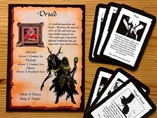 HEROQUEST DRUID CHARACTER AND SPELL CARDS FANMADE 1989 CLASSIC