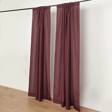 BURGUNDY 2 Drapery Panels 8 ft Polyester Backdrop CURTAINS Rod Pockets Party