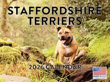 Staffordshire Terrier Calendar 2026 Monthly Wall Calender 12 Month Made In USA