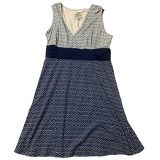 Patagonia Dress Women's Lg Blue Sleeveless Margot Geometric Boho Organic Cotton
