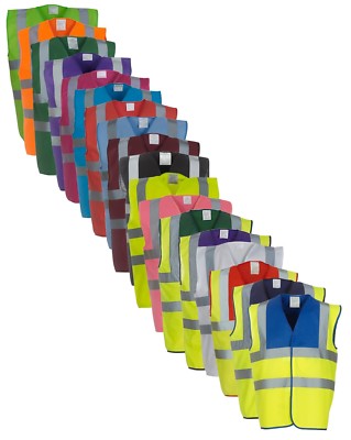 High Visibility Hi-Vis Viz Vizability Reflective Waistcoat Motorway Vest Gilet