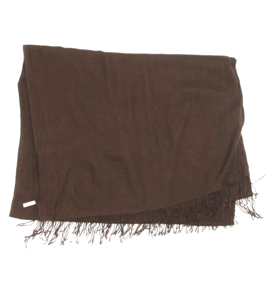 Nordstrom Cachemira Bufanda Mantón Marrón Oscuro Ligero Flecos Extremos/544 Foto 2 de 3