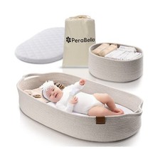 Baby Changing Basket for Baby Dresser, Moses Basket for Babies, Cotton Rope D...