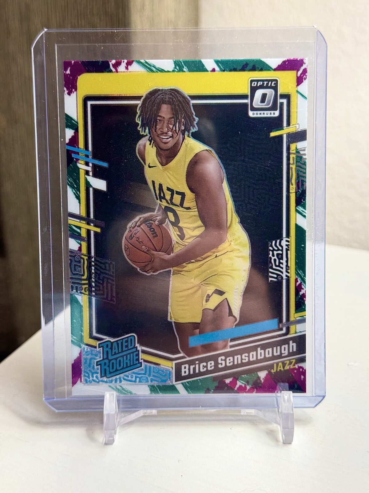 2023-24 Panini Donruss Optic Rated Rookie Brice Sensabaugh #209 JAZZ Prizm SP RC