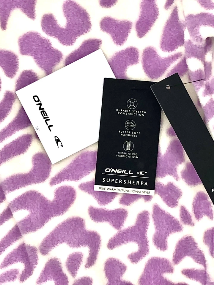 NUEVO O’Neill Supersherpa 1/4 Cremallera Pullover Cuello Alto Bolsillos Para Mujer Sierra XL Foto 4 de 4
