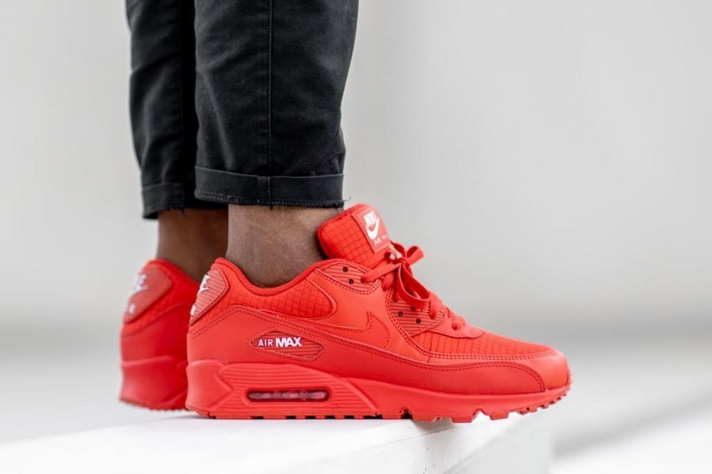 Nike Air Max 90 Triple Red Mens US 8.5-13 Running Shoes Sneakers NEW ☑️