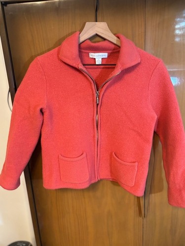 Women's Petite Sophisticate Coral Sweater Jacket Size S