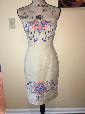 New Banana Republic Linen Strapless Embroidered Dress Size 2 NWT Retail $90 | eBay New Banana Republic Linen Strapless Embroidered Dress Size 2 NWT Retail $90 | eBay